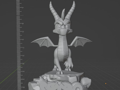 Stl - Spyro figure cutted 12 cm 3D Baskı Modeli