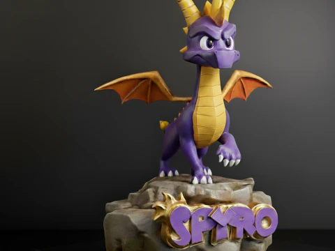Stl - Фигурка Spyro вырезанная 12 см. 3D Принт Модель