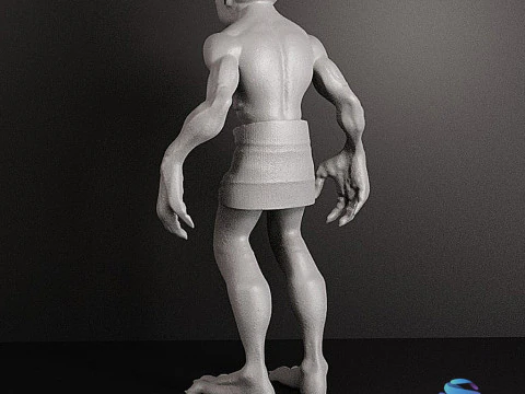 आसान 3डी प्रिंटिंग के लिए अबे ओडवर्ल्ड मुडोकॉन हीरो फुल-बॉडी कट का यथार्थवादी 3D प्रिंट मॉडल