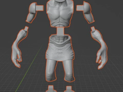 आसान 3डी प्रिंटिंग के लिए अबे ओडवर्ल्ड मुडोकॉन हीरो फुल-बॉडी कट का यथार्थवादी 3D प्रिंट मॉडल