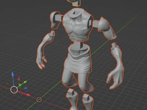 आसान 3डी प्रिंटिंग के लिए अबे ओडवर्ल्ड मुडोकॉन हीरो फुल-बॉडी कट का यथार्थवादी 3D प्रिंट मॉडल