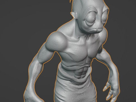 Realistic of Abe Oddworld Mudokon Hero Full-Body Cut for Easy 3D Printing Modelo de Impressão 3D