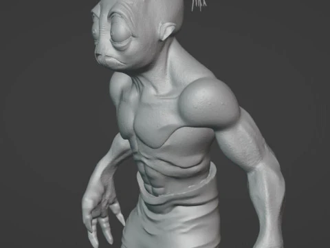 आसान 3डी प्रिंटिंग के लिए अबे ओडवर्ल्ड मुडोकॉन हीरो फुल-बॉडी कट का यथार्थवादी 3D प्रिंट मॉडल