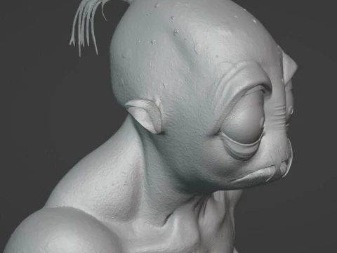 आसान 3डी प्रिंटिंग के लिए अबे ओडवर्ल्ड मुडोकॉन हीरो फुल-बॉडी कट का यथार्थवादी 3D प्रिंट मॉडल