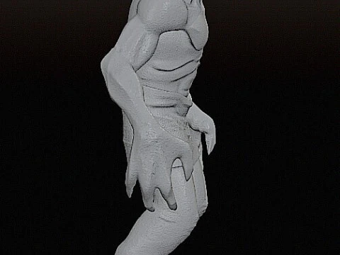 आसान 3डी प्रिंटिंग के लिए अबे ओडवर्ल्ड मुडोकॉन हीरो फुल-बॉडी कट का यथार्थवादी 3D प्रिंट मॉडल