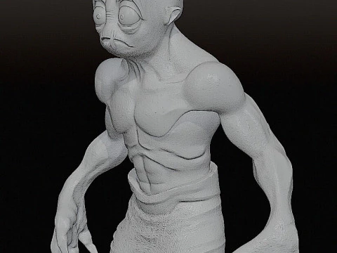 आसान 3डी प्रिंटिंग के लिए अबे ओडवर्ल्ड मुडोकॉन हीरो फुल-बॉडी कट का यथार्थवादी 3D प्रिंट मॉडल