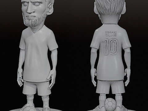 Lionel Messi Figurine Stylized 3D Printable Model Modèles 3D en vedette