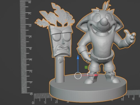 CRASH BANDICOOT AND MASK CHIBI 10 cm 3D Принт Модель