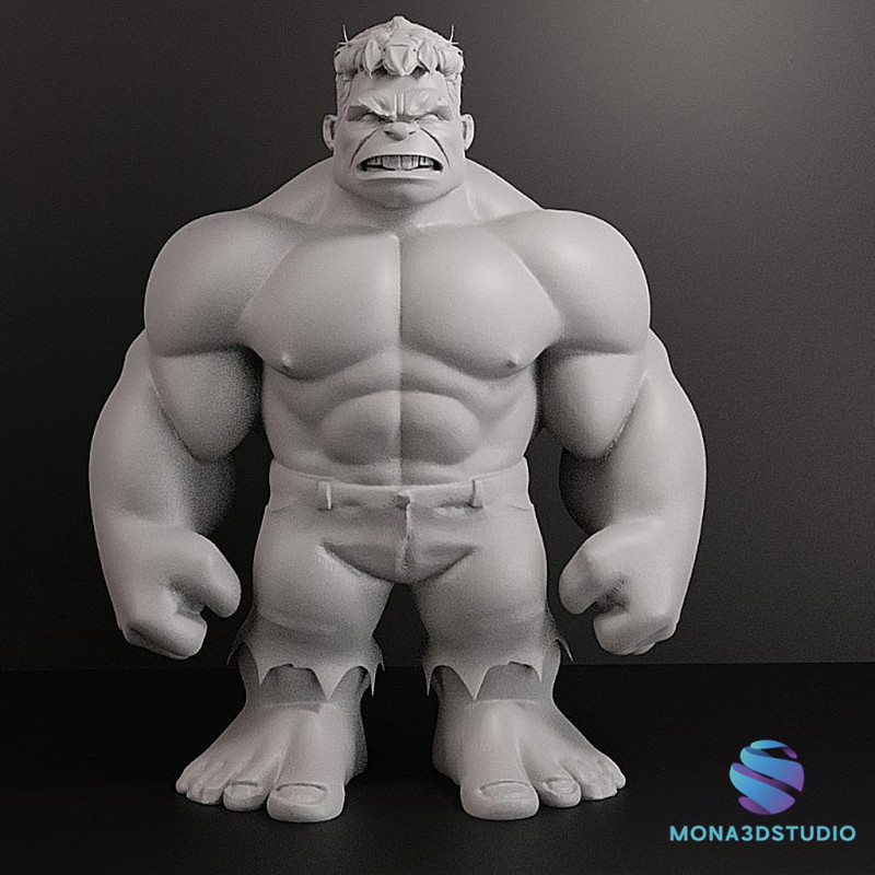 Stylized Hulk 10 cm Split into Parts for Easy Printing 3D Принт Модель .c4d .max .obj .3ds .fbx .stl .blend 