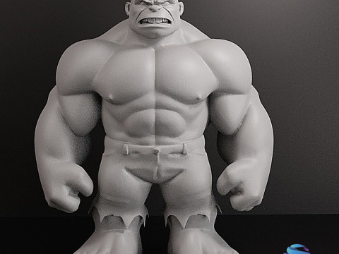 Stylized Hulk 10 cm Split into Parts for Easy Printing 3D 打印模型
