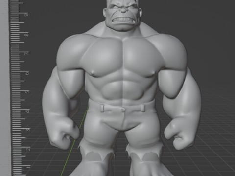 Stylized Hulk 10 cm Split into Parts for Easy Printing 3D Принт Модель