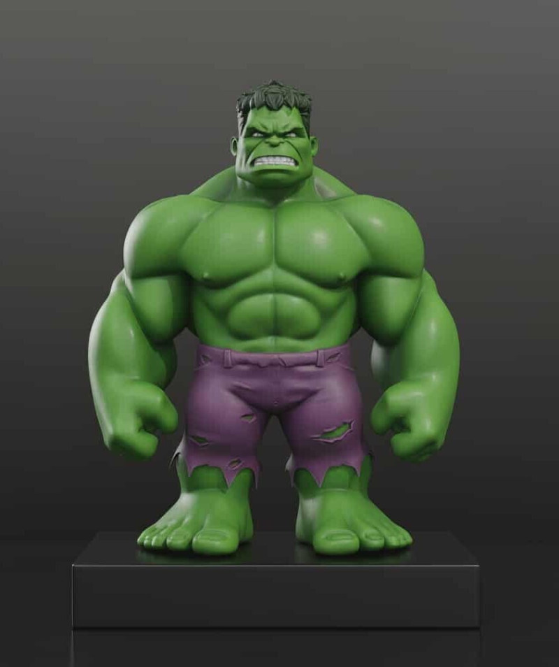 风格化浩克 10 厘米,分成多个部分,方便打印 3D 打印模型 .c4d .max .obj .3ds .fbx .stl .blend