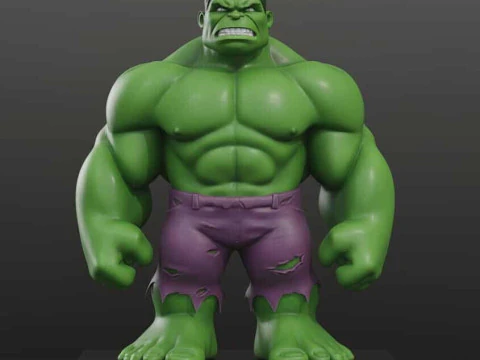 Hulk estilizado de 10 cm dividido en partes para facilitar la impresión Modelo de impresión 3D