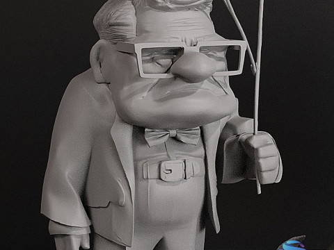 UP Collection 3 Detailed STL Models Carl with Balloons Russell Dug 3D Принт Модель