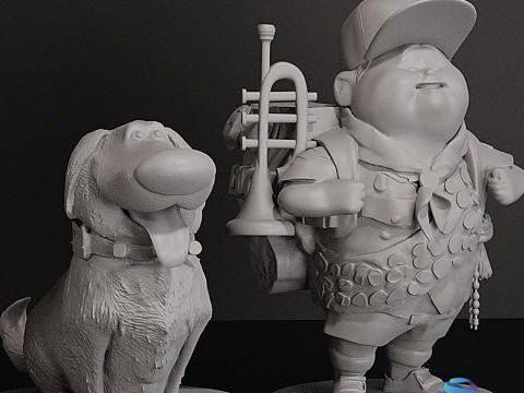 UP Collection 3 Detailed STL Models Carl with Balloons Russell Dug 3D प्रिंट मॉडल