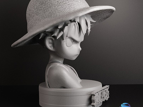 Little Luffy Bust one piece 3D Baskı Modeli