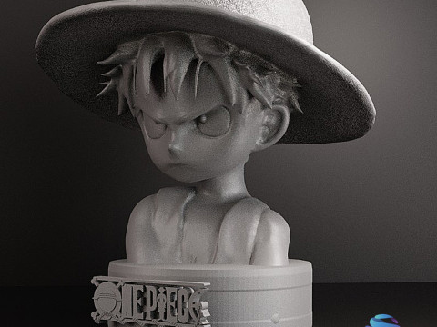Little Luffy Bust one piece 3D Baskı Modeli