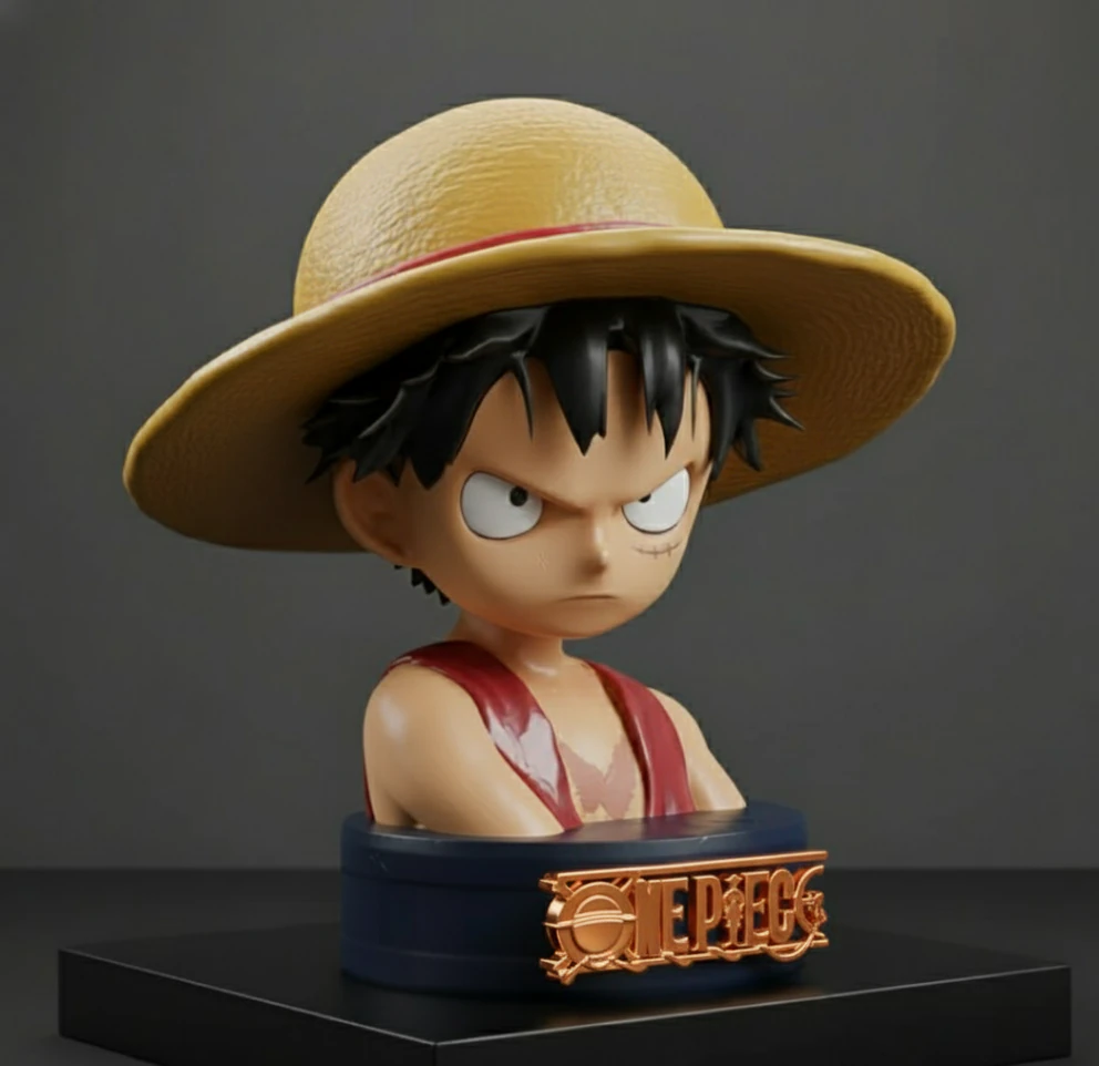 Little Luffy Bust one piece 3D Print Model .c4d .max .obj .3ds .fbx .stl .blend