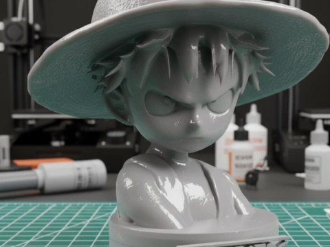 Jednoczęściowe popiersie Małego Luffy'ego Model do druku 3D