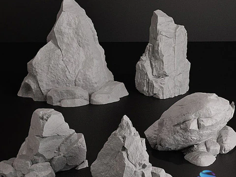 Набір із 10 природних каменів для мініатюр 3D Принт Модель