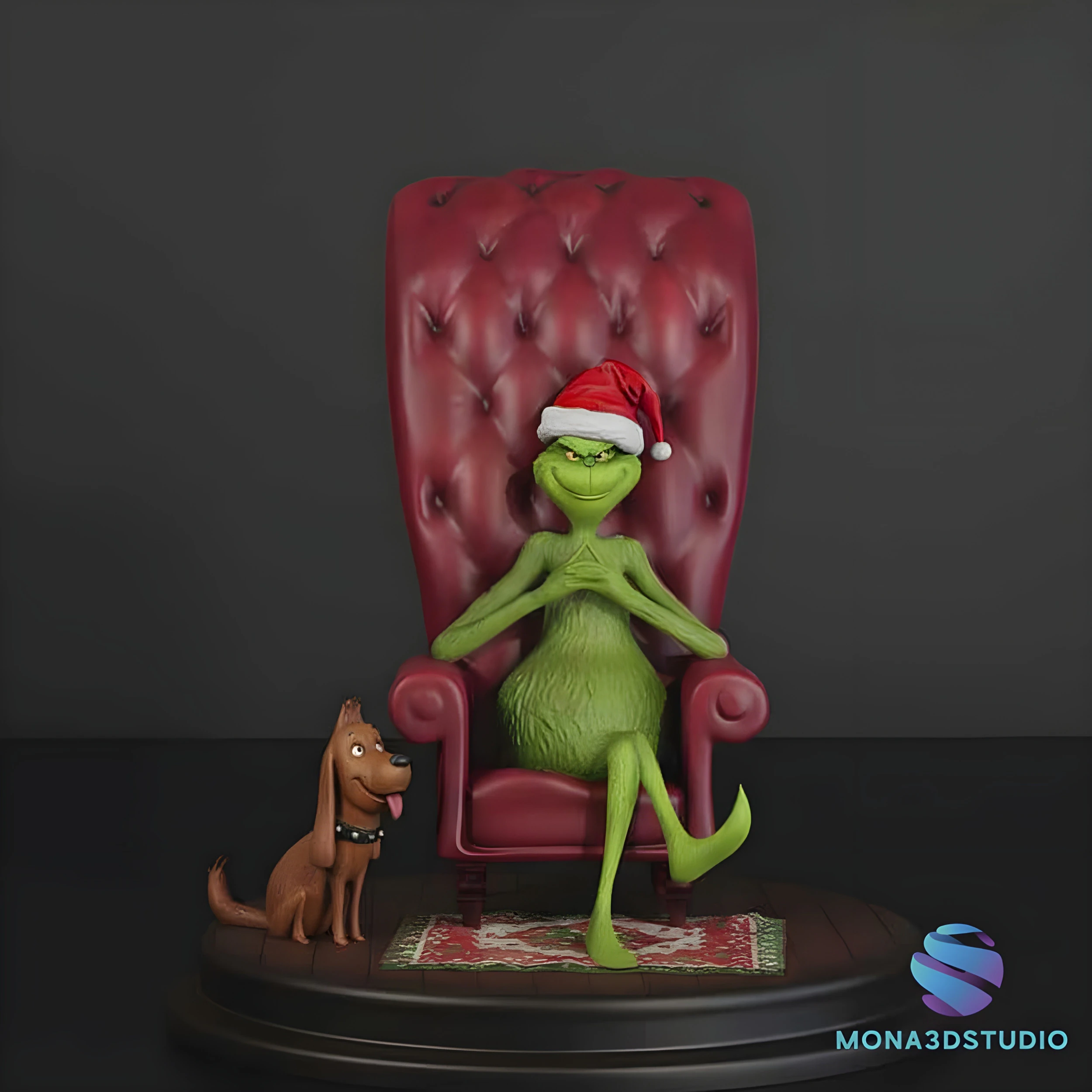 The Grinch 3D Diorama Christmas Edition 3D Print Model .c4d .max .obj .3ds .fbx .stl .blend