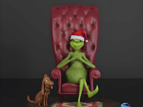 The Grinch 3D Diorama Christmas Edition 3D Принт Модель