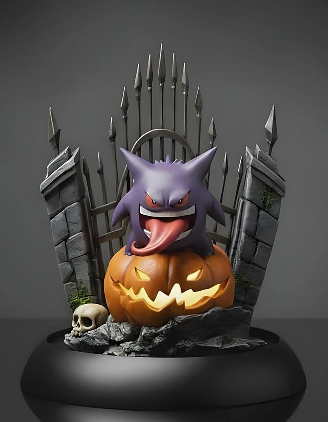 Gengar Pokmon Halloween Diorama Multi-part 3D Printable STL 3D Print Model .c4d .max .obj .3ds .fbx .stl .blend 