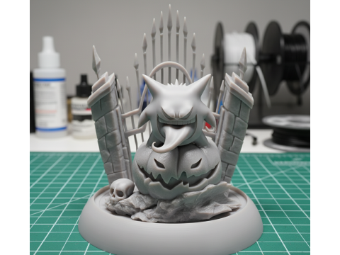 Gengar Pokemon Halloween Diorama Multi-bagian 3D STL yang Dapat Dicetak Model Cetak 3D
