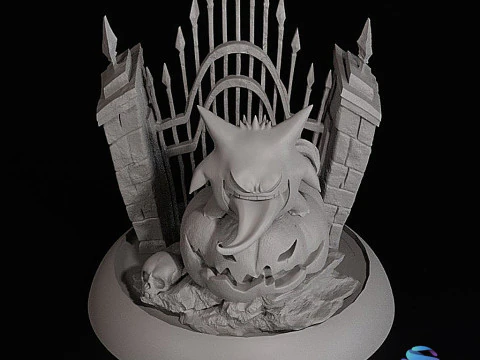 Gengar Pokmon Halloween Diorama Multi-part 3D Printable STL 3D Print Model
