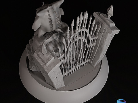 Gengar Pokemon Halloween Diorama Multi-bagian 3D STL yang Dapat Dicetak Model Cetak 3D
