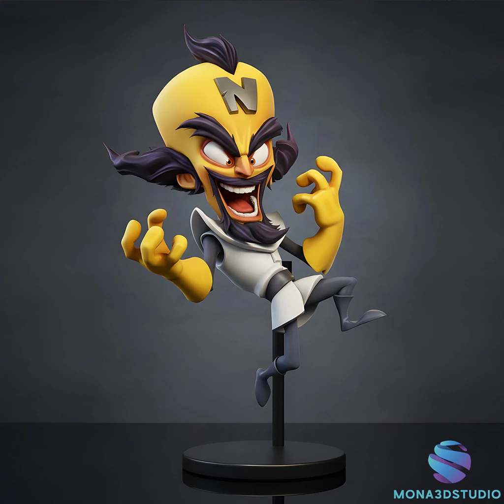 Doctor Neo Cortex Crash Bandicoot - Key Holder Model 3D Print Model .c4d .max .obj .3ds .fbx .stl .blend