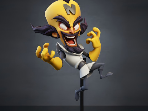 Doctor Neo Cortex Crash Bandicoot - Key Holder Model 3D Print Model