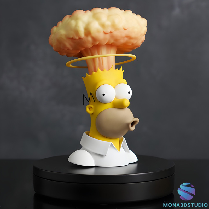 Homer Simpson Nuke Head 3D Printable STL 3D Print Model .c4d .max .obj .3ds .fbx .stl .blend 