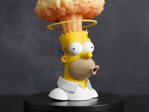 Homer Simpson Nuke Head 3D STL yang Dapat Dicetak Model Cetak 3D