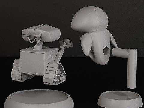 WALL-E ve EVE STL Modelleri 3D Baskı Modeli