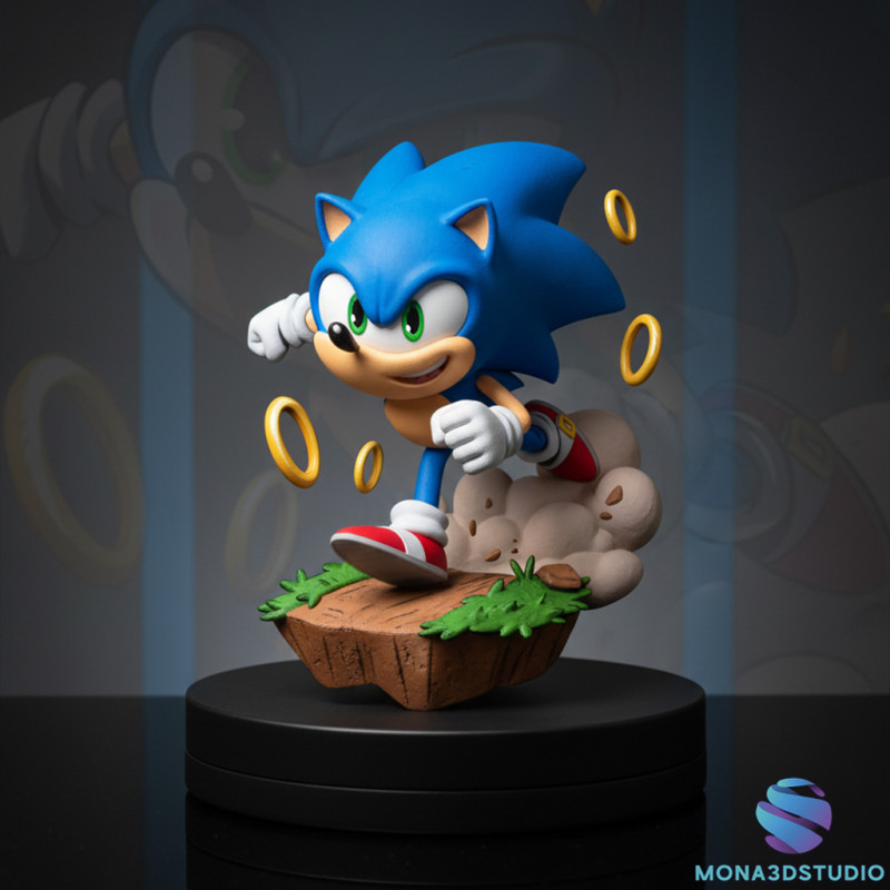 Diorama Sonic The Hedgehog yang Dapat Dicetak Model Cetak 3D .c4d .max .obj .3ds .fbx .stl .blend 