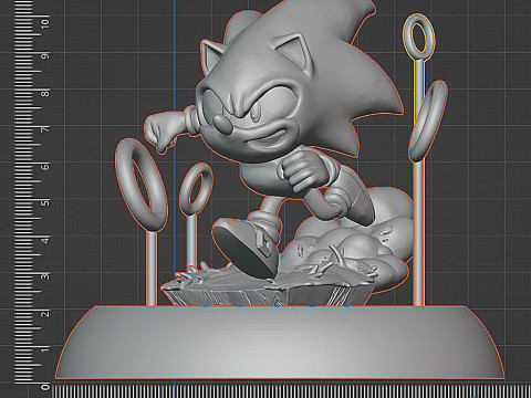 Diorama Sonic The Hedgehog yang Dapat Dicetak Model Cetak 3D