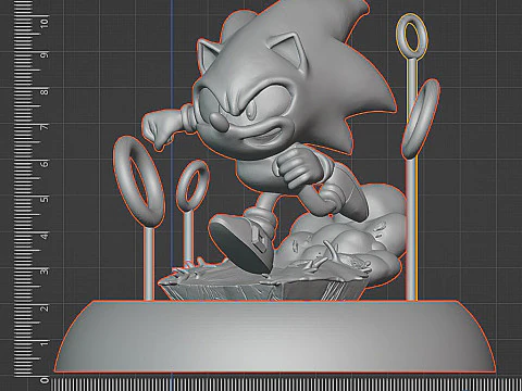 Sonic The Hedgehog Printable Diorama 3D Print Model