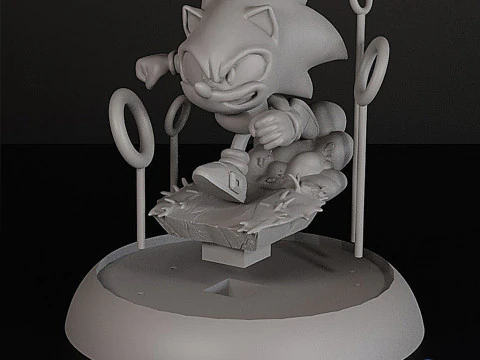 Sonic The Hedgehog Printable Diorama 3D Print Model