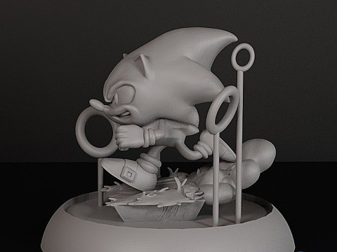 Diorama Sonic The Hedgehog yang Dapat Dicetak Model Cetak 3D