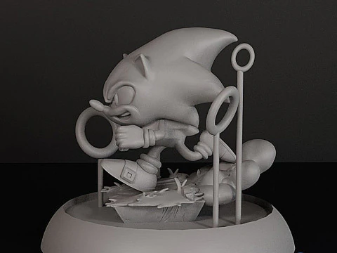 Sonic The Hedgehog Printable Diorama 3D Print Model