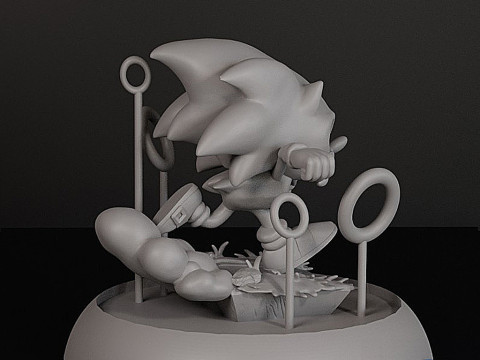 Diorama Sonic The Hedgehog yang Dapat Dicetak Model Cetak 3D