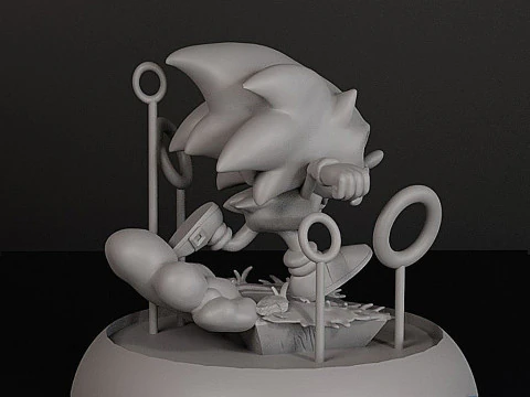 Sonic The Hedgehog Printable Diorama 3D Print Model