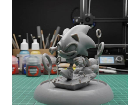 Diorama Sonic The Hedgehog yang Dapat Dicetak Model Cetak 3D
