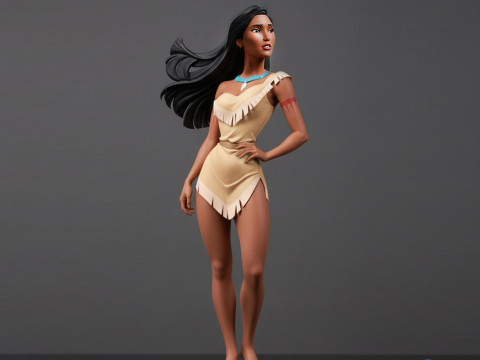 Model Cetak 3D Pocahontas - Kit Perakitan Multi-Bagian Dasar Kaki Kepala Badan Model Cetak 3D