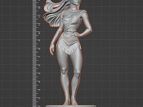 Pocahontas 3D Yazdırılabilir Model - Çok Parçalı Montaj Kiti Taban Ayakları Gövde Kafası 3D Baskı Modeli