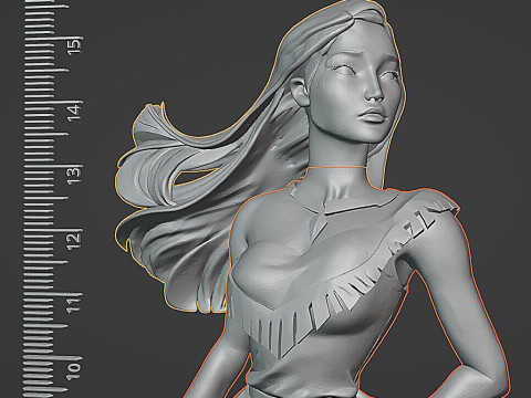 Pocahontas 3D Yazdırılabilir Model - Çok Parçalı Montaj Kiti Taban Ayakları Gövde Kafası 3D Baskı Modeli