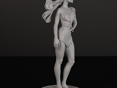 Pocahontas 3D Yazdırılabilir Model - Çok Parçalı Montaj Kiti Taban Ayakları Gövde Kafası 3D Baskı Modeli