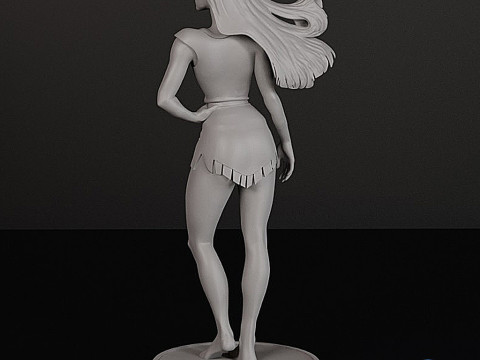 Pocahontas 3D Yazdırılabilir Model - Çok Parçalı Montaj Kiti Taban Ayakları Gövde Kafası 3D Baskı Modeli