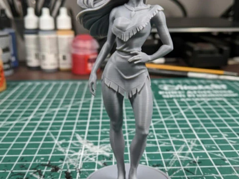 Pocahontas 3D Printable Model - Multi-Part Assembly Kit Base Legs Torso Head 3D Print Model